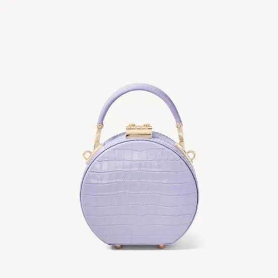 Micro Hat Box Deep Shine English Lavender Small Croc Women Aspinal Of London Mini