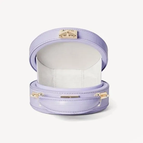 Micro Hat Box Deep Shine English Lavender Small Croc Women Aspinal Of London Mini