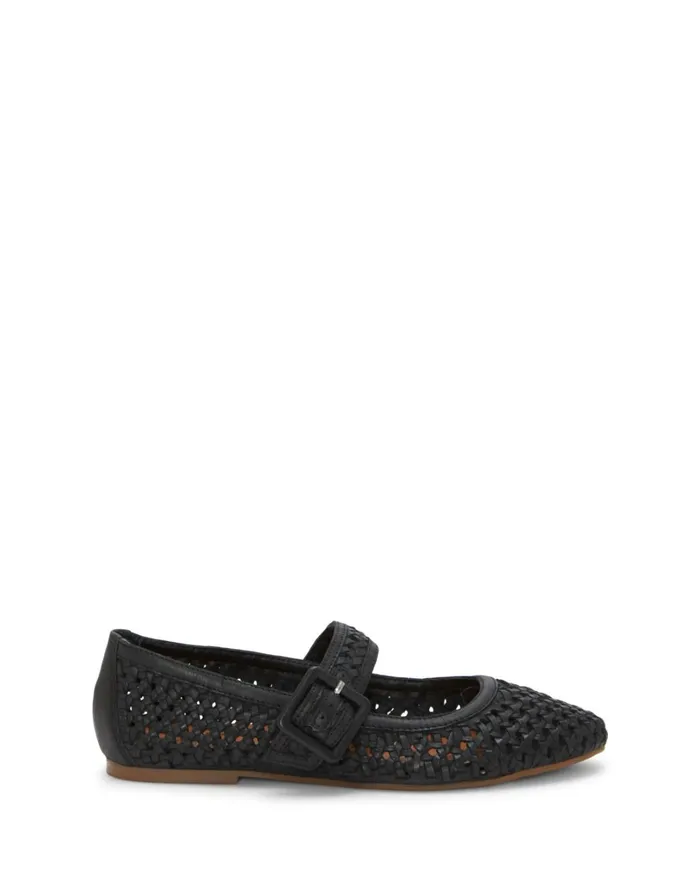 Millit Woven Mary Jane Flat Black Women Lucky Brand Shoes