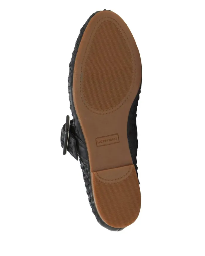 Millit Woven Mary Jane Flat Black Women Lucky Brand Shoes