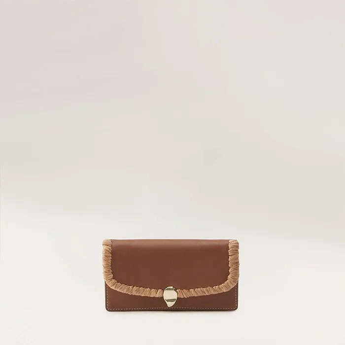 Mini Bags Bags Helen Kaminski Blisse Wallet With Raffia Cuoio Nougat