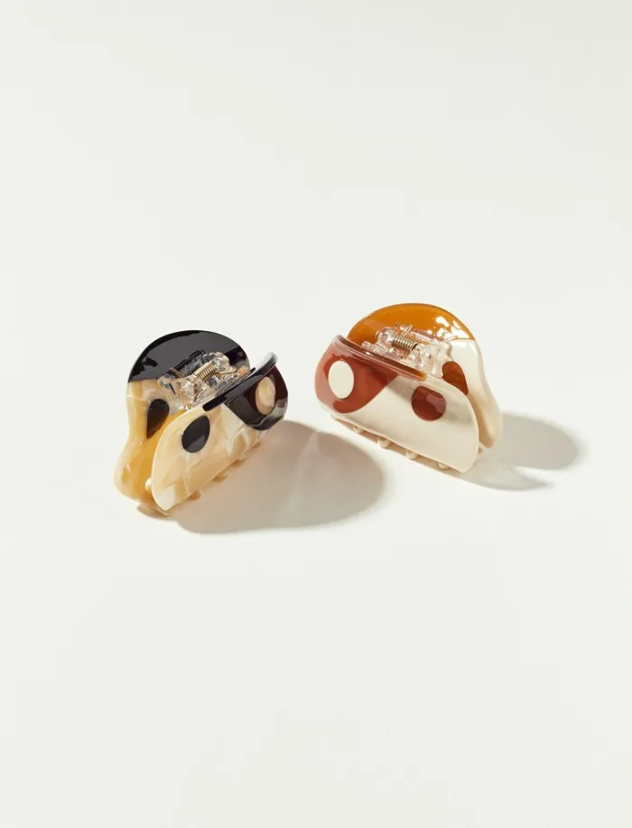 Mini Yin Yang Claw Set Black Women Lucky Brand Hair Accessories