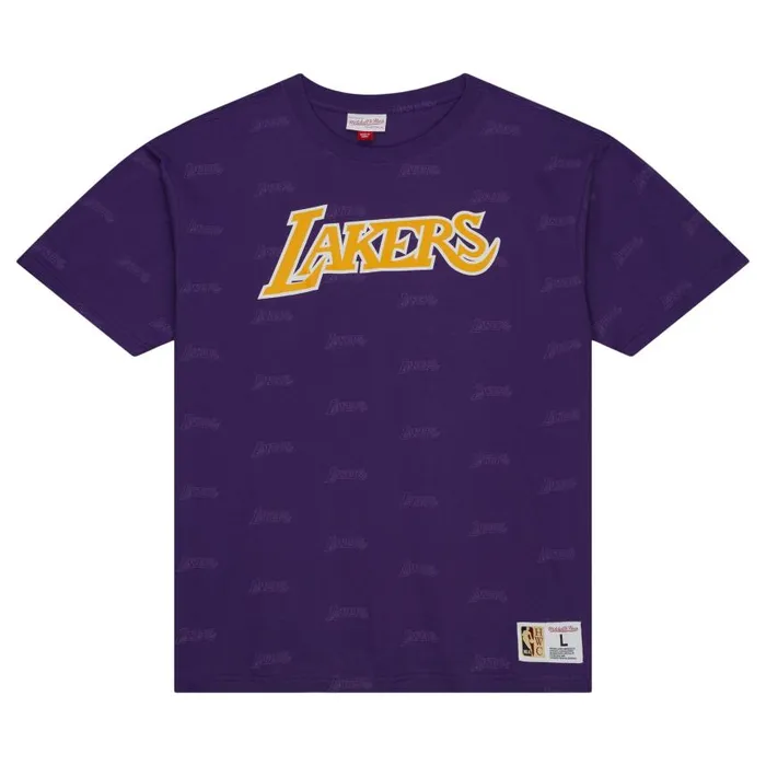 Mitchell and Ness AOP SS Top Los Angeles Lakers Men TShirts and Tops