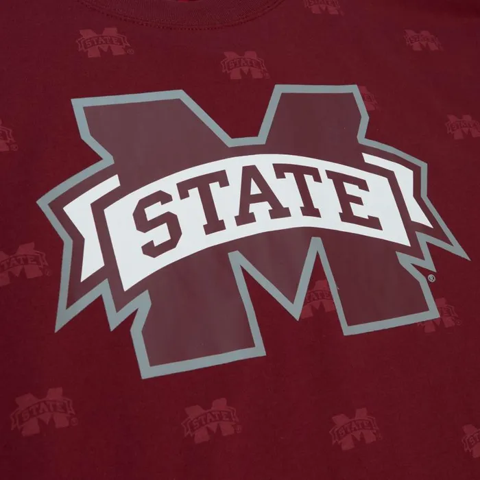 Mitchell and Ness AOP SS Top Mississippi State University Men TShirts and Tops Mitchell and Ness AOP SS Top Mississippi State University Men TShirts and Tops