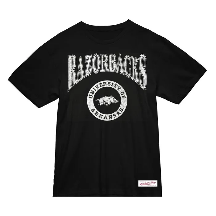 Mitchell and Ness Arched Logo Lockup Slub Tee University Of Arkansas Men TShirts and Tops Mitchell and Ness Arched Logo Lockup Slub Tee University Of Arkansas Men TShirts and Tops