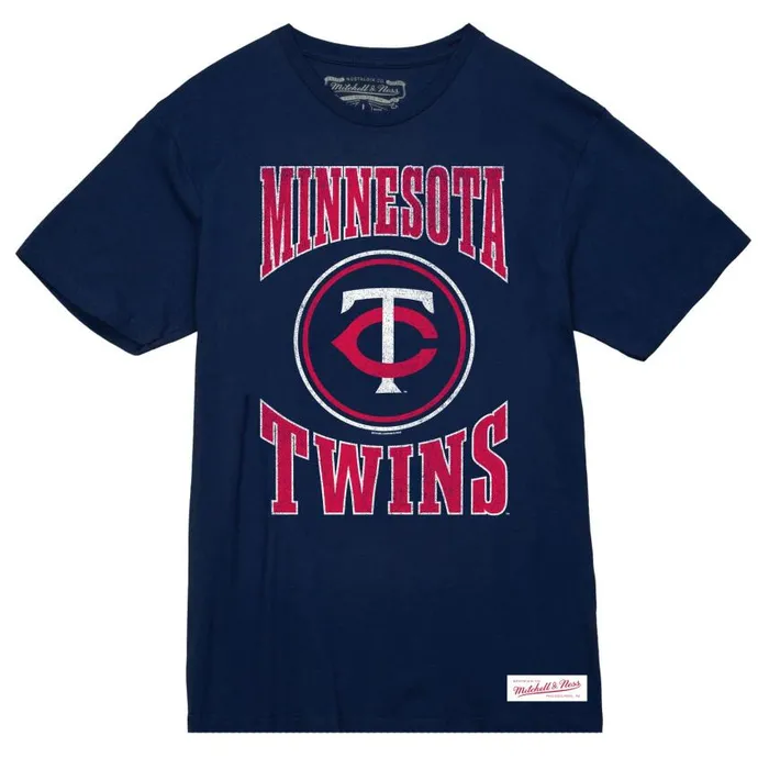 Mitchell and Ness Arched Logo Slub Tee Minnesota Twins Men TShirts and Tops