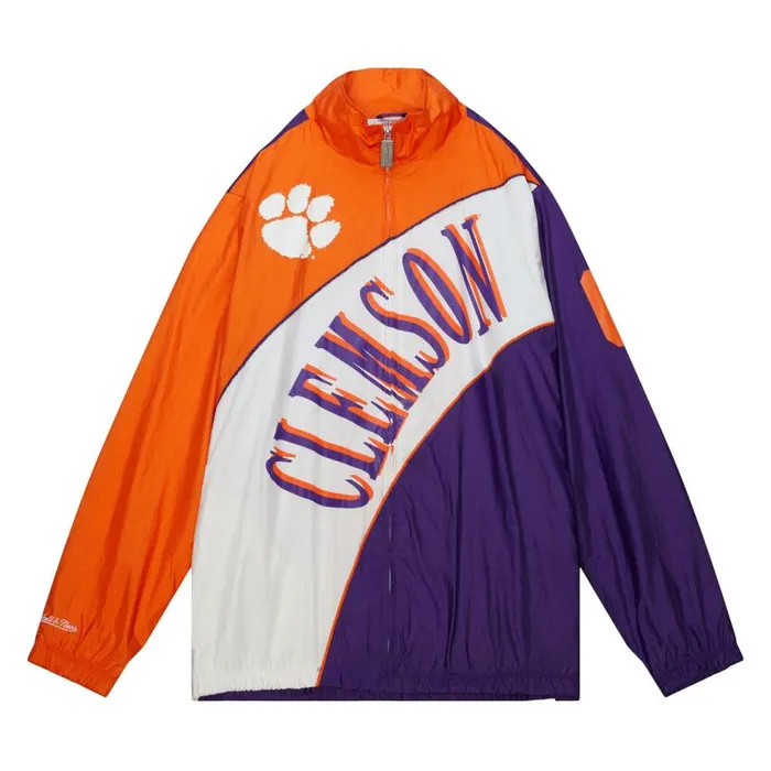 Mitchell and Ness Arched Retro Lined Windbreaker Clemson University Men Jackets and Outerwear Mitchell and Ness Arched Retro Lined Windbreaker Clemson University Men Jackets and Outerwear