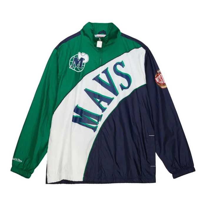 Mitchell and Ness Arched Retro Lined Windbreaker Dallas Mavericks Men Jackets and Outerwear Mitchell and Ness Arched Retro Lined Windbreaker Dallas Mavericks Men Jackets and Outerwear