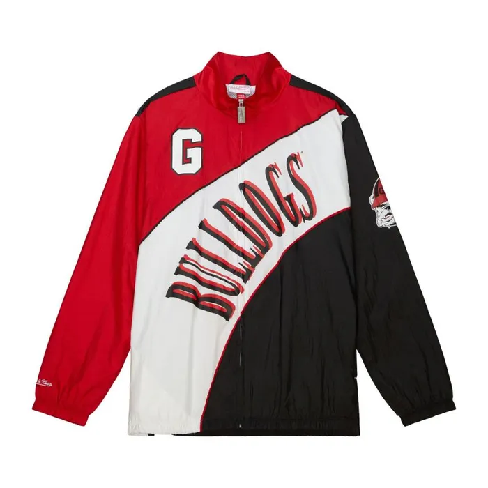 Mitchell and Ness Arched Retro Lined Windbreaker University Of Georgia Men Jackets and Outerwear Mitchell and Ness Arched Retro Lined Windbreaker University Of Georgia Men Jackets and Outerwear