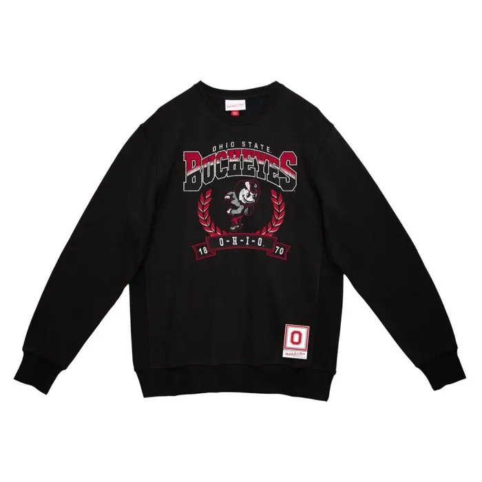 Mitchell and Ness Baseline Crew Ohio State Men Hoodies and Sweatshirts