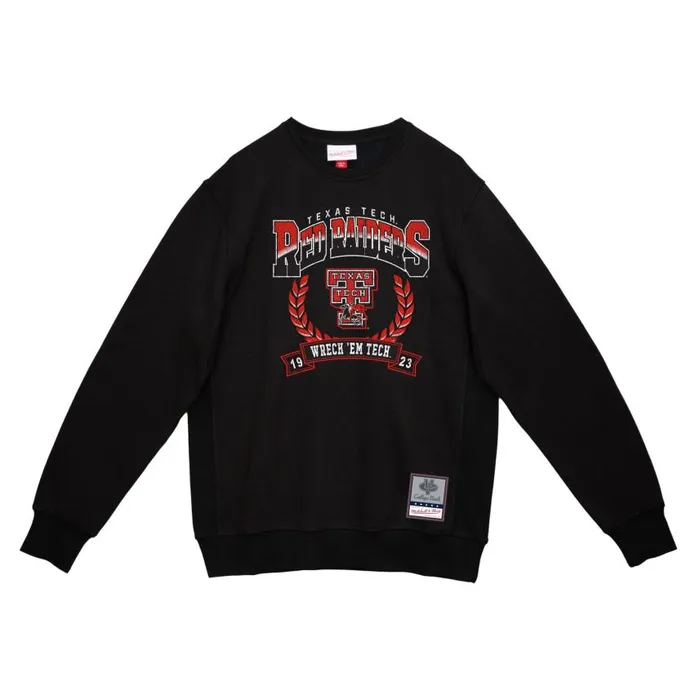 Mitchell and Ness Baseline Crew Texas Tech University Men Hoodies and Sweatshirts Mitchell and Ness Baseline Crew Texas Tech University Men Hoodies and Sweatshirts