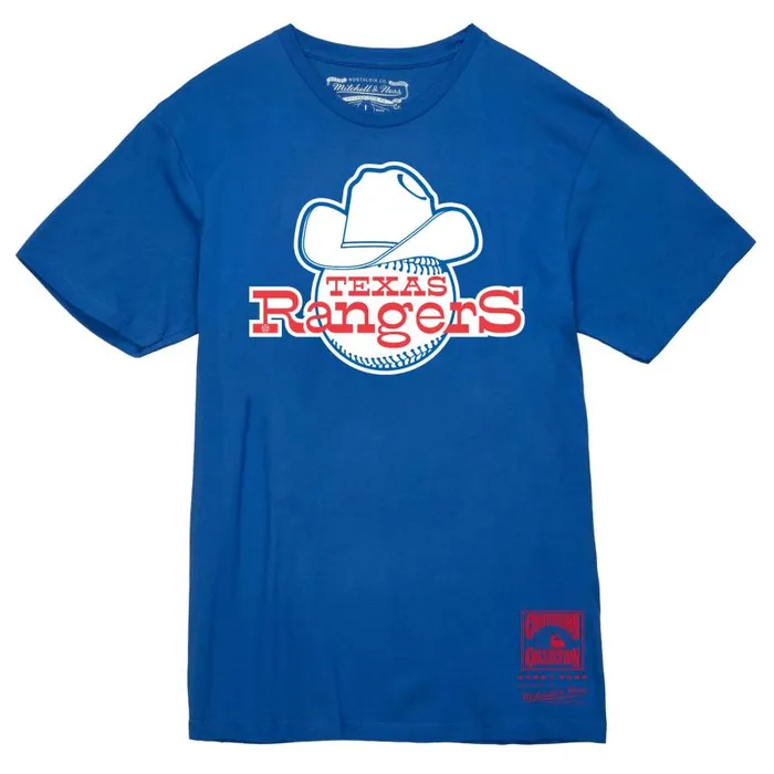 Mitchell and Ness Basic Logo 1 Tee Texas Rangers Men TShirts and Tops