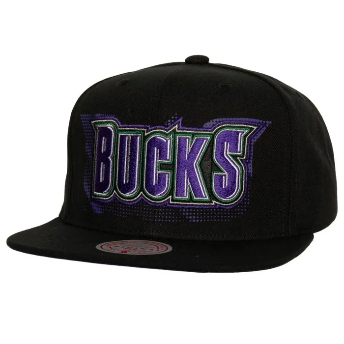Mitchell and Ness Big Face 70 Snapback HWC Milwaukee Bucks Men Hats and Headwear Mitchell and Ness Big Face 70 Snapback HWC Milwaukee Bucks Men Hats and Headwear