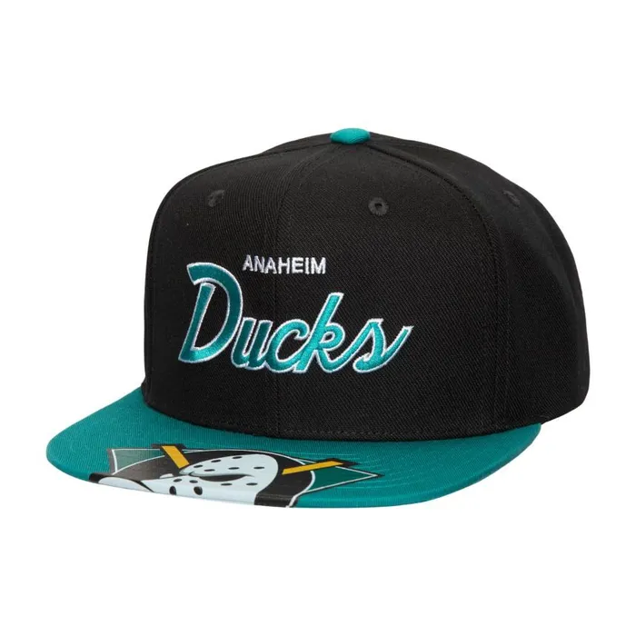 Mitchell and Ness Big Mouth Snapback Vntg Anaheim Ducks Men Hats and Headwear