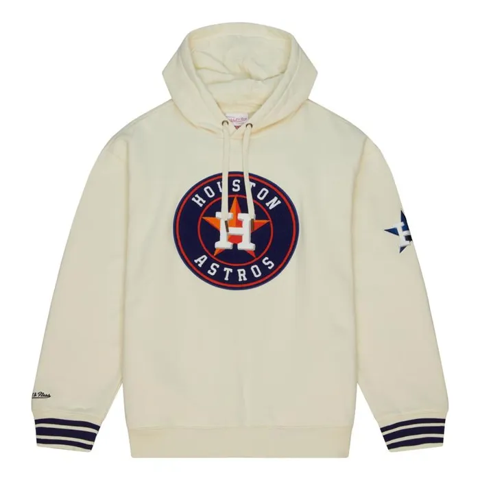 Mitchell and Ness Chainstitch Heavyweight Hoodie Current Houston Astros Men Hoodies and Sweatshirts