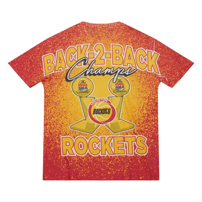 Mitchell and Ness Champ City Sublimated SS Tee Houston Rockets Men TShirts and Tops
