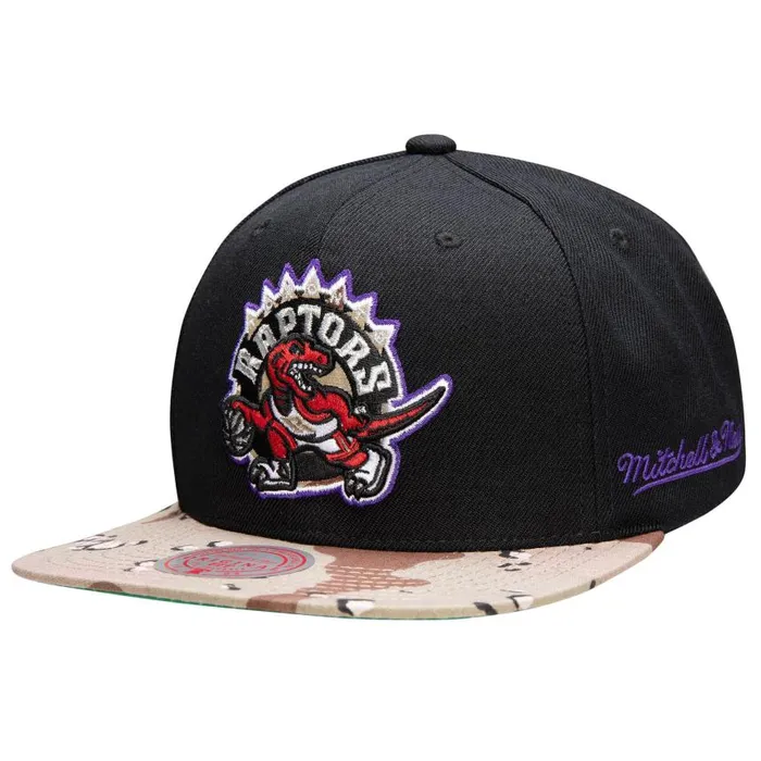 Mitchell and Ness Choco Camo Snapback HWC Toronto Raptors Men Hats and Headwear