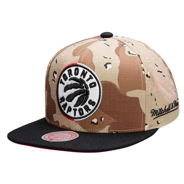 Mitchell and Ness Choco Camo Snapback Toronto Raptors Men Hats and Headwear