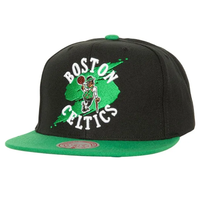 Mitchell and Ness Circle Splash Snapback Boston Celtics Men Hats and Headwear