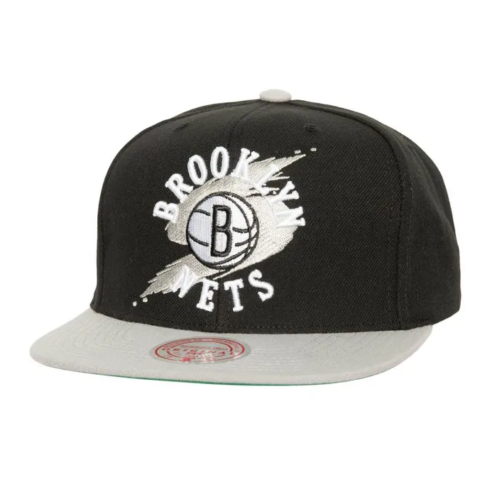 Mitchell and Ness Circle Splash Snapback Brooklyn Nets Men Hats and Headwear
