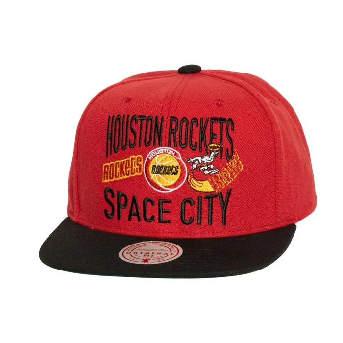 Mitchell and Ness City Love Snapback HWC Houston Rockets Men Hats and Headwear