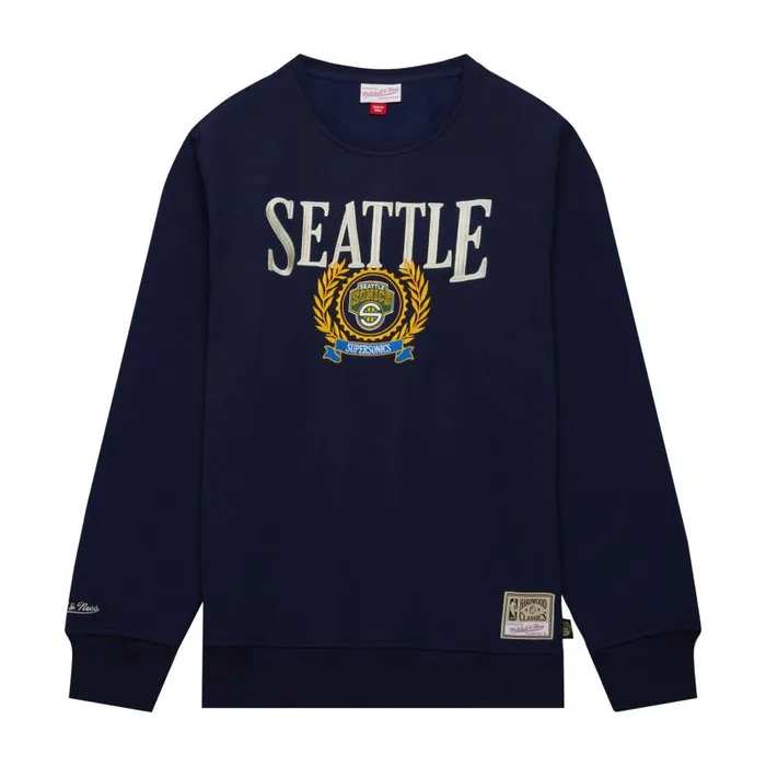 Mitchell and Ness Collegiate Crew Fleece Seattle Supersonics Men Hoodies and Sweatshirts Mitchell and Ness Collegiate Crew Fleece Seattle Supersonics Men Hoodies and Sweatshirts