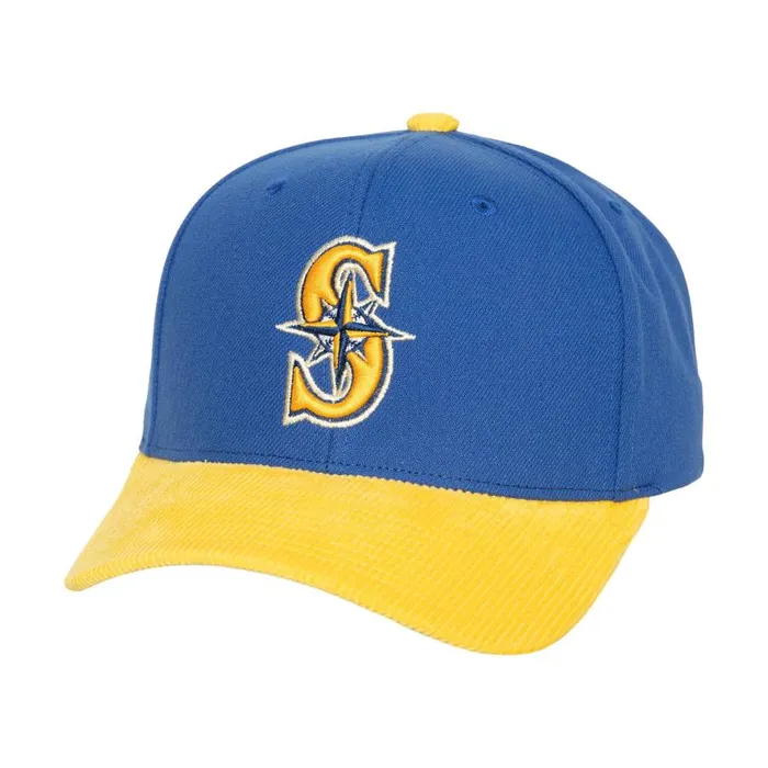Mitchell and Ness Cord Pro Snapback Seattle Mariners Men Hats and Headwear