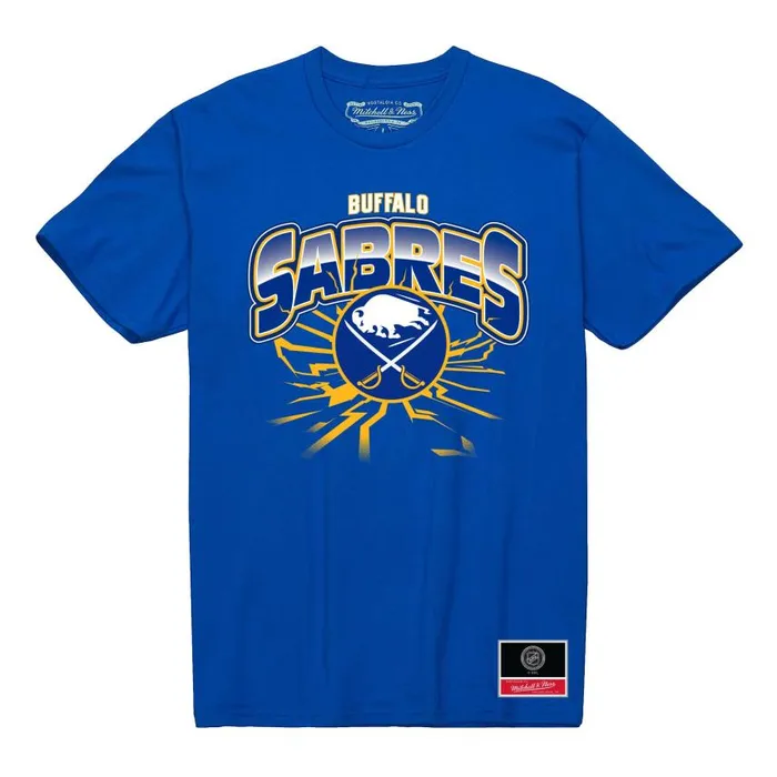 Mitchell and Ness Earthquake Tee Buffalo Sabres Men TShirts and Tops