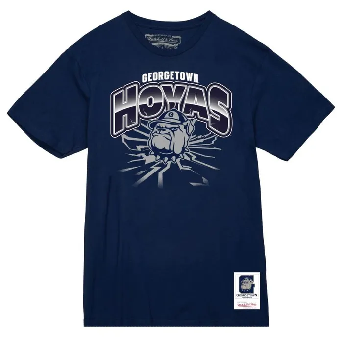 Mitchell and Ness Earthquake Tee Georgetown University Men TShirts and Tops