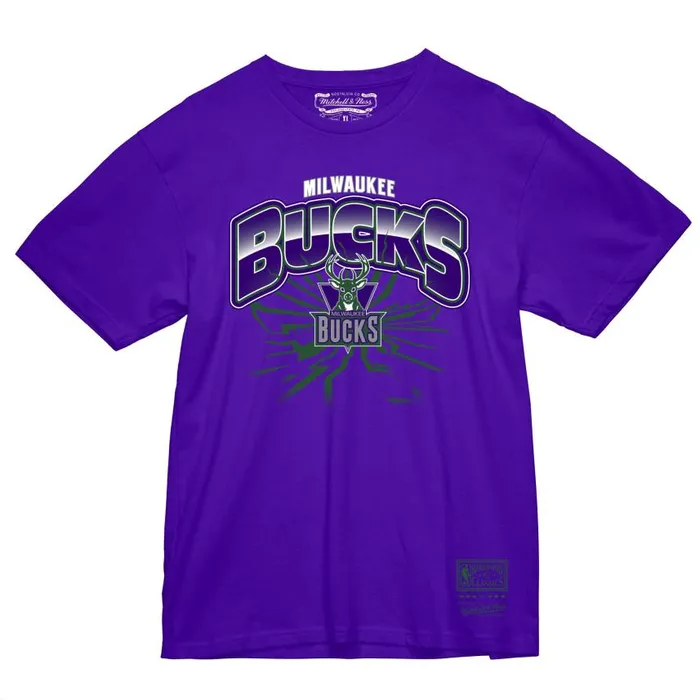 Mitchell and Ness Earthquake Tee Milwaukee Bucks Men TShirts and Tops