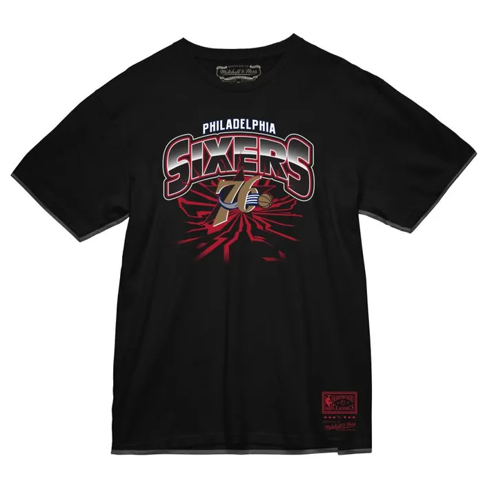 Mitchell and Ness Earthquake Tee Philadelphia 76ers Men TShirts and Tops