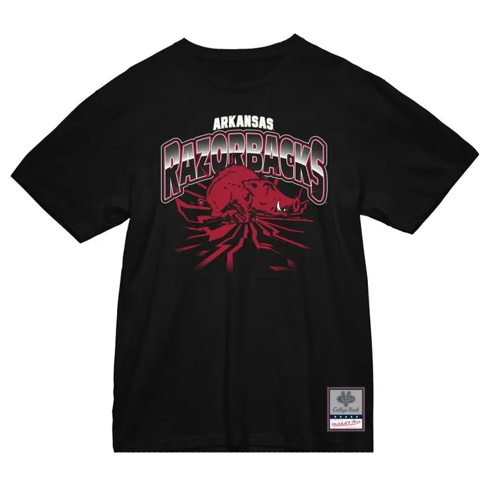 Mitchell and Ness Earthquake Tee University Of Arkansas Men TShirts and Tops