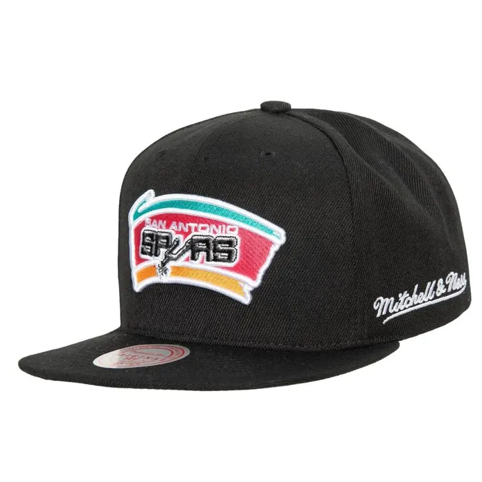 Mitchell and Ness English Dropback Snapback HWC San Antonio Spurs Men Hats and Headwear