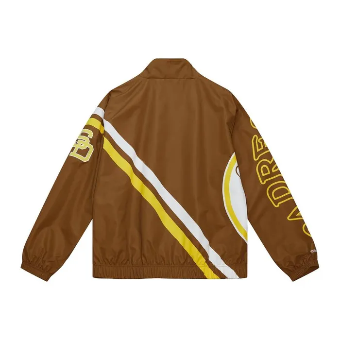 Mitchell and Ness Exploded Logo Warm Up Jacket San Diego Padres Men Jackets and Outerwear Mitchell and Ness Exploded Logo Warm Up Jacket San Diego Padres Men Jackets and Outerwear