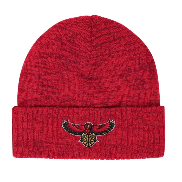 Mitchell and Ness Fandom Knit Beanie HWC Atlanta Hawks Men Hats and Headwear