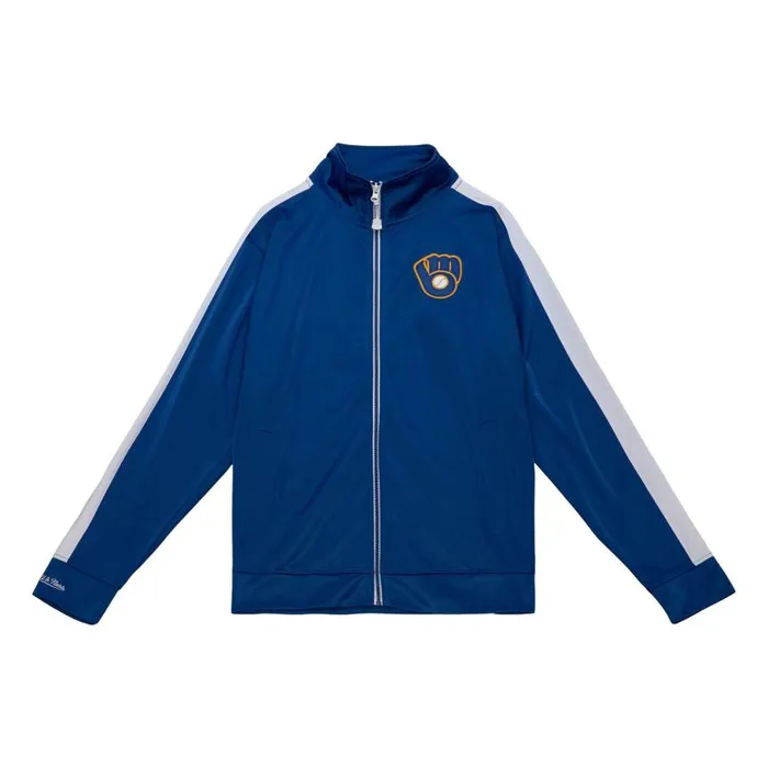 Mitchell and Ness Flashback Track Jacket Milwaukee Brewers Men Jackets and Outerwear Mitchell and Ness Flashback Track Jacket Milwaukee Brewers Men Jackets and Outerwear