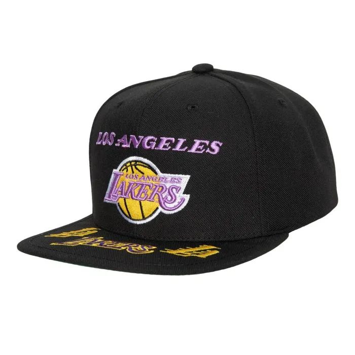 Mitchell and Ness Front Loaded Snapback HWC Los Angeles Lakers Men Hats and Headwear Mitchell and Ness Front Loaded Snapback HWC Los Angeles Lakers Men Hats and Headwear
