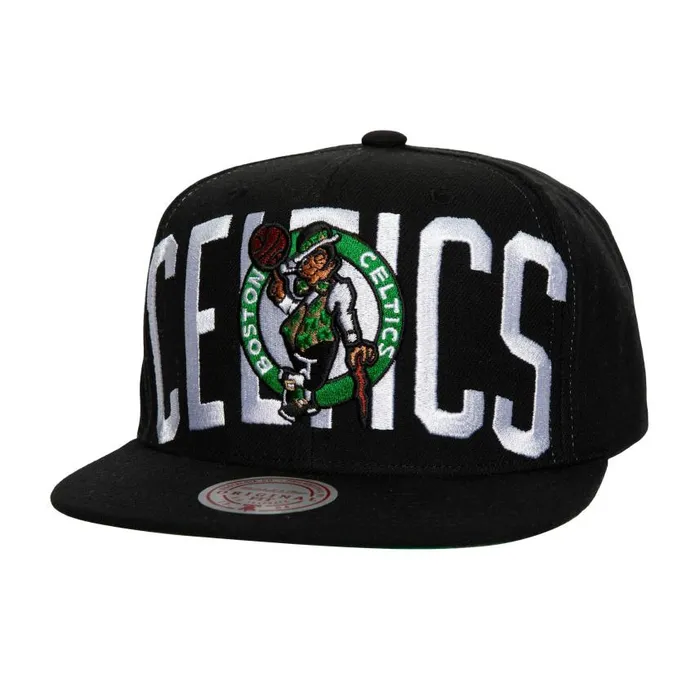 Mitchell and Ness Full Frontal Snapback Boston Celtics Men Hats and Headwear