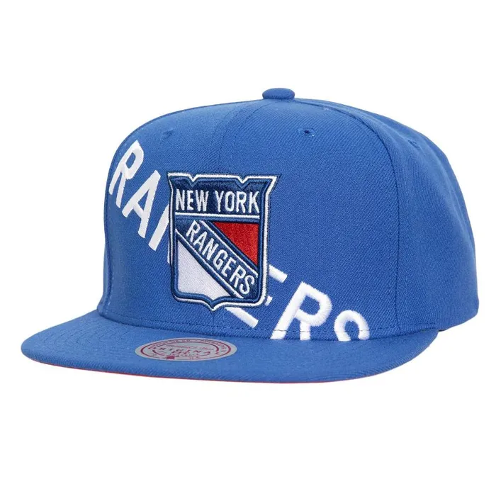 Mitchell and Ness Full Frontal Snapback Vntg New York Rangers Men Hats and Headwear