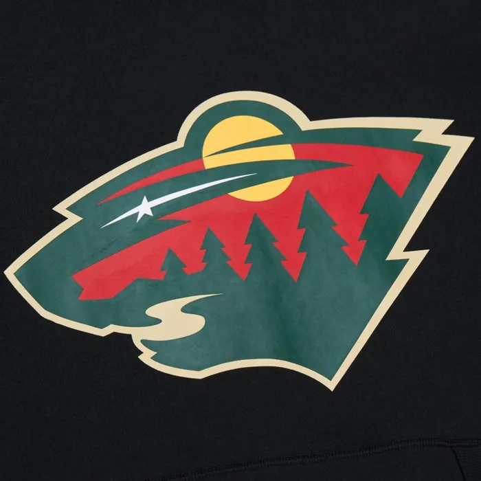 Mitchell and Ness Game Time Fleece Hoodie Current Logo Minnesota Wild Men Hoodies and Sweatshirts
