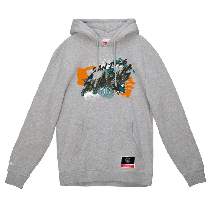 Mitchell and Ness Graff Hoodie San Jose Sharks Men Hoodies and Sweatshirts