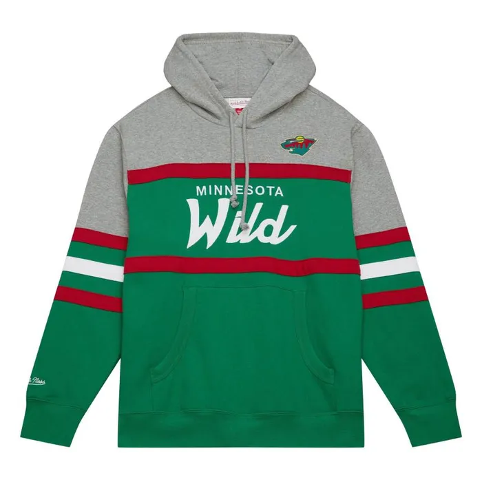 Mitchell and Ness Head Coach Hoodie Minnesota Wild Men Hoodies and Sweatshirts Mitchell and Ness Head Coach Hoodie Minnesota Wild Men Hoodies and Sweatshirts