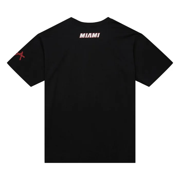 Mitchell and Ness Heavyweight Premium Player Tee Vintage Logo Miami Heat Dwyane Wade Men TShirts and Tops