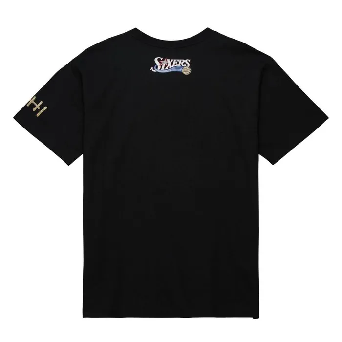 Mitchell and Ness Heavyweight Premium Player Tee Vintage Logo Philadelphia 76ers Allen Iverson Men TShirts and Tops