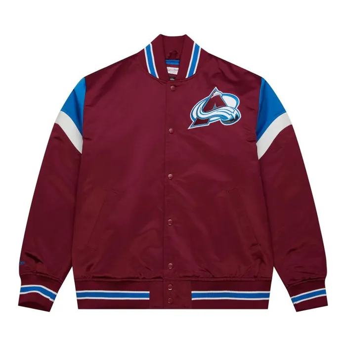 Mitchell and Ness Heavyweight Satin Jacket Colorado Avalanche Men Jackets and Outerwear Mitchell and Ness Heavyweight Satin Jacket Colorado Avalanche Men Jackets and Outerwear