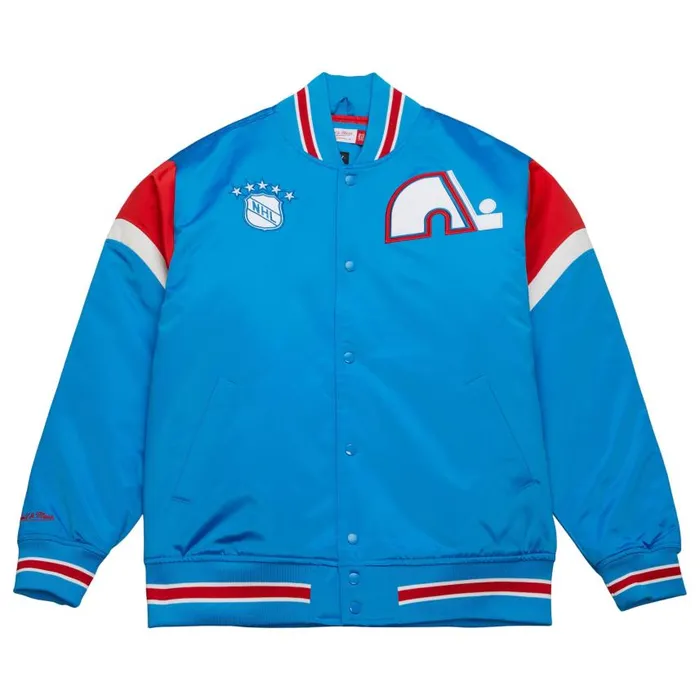 Mitchell and Ness Heavyweight Satin Jacket Quebec Nordiques Men Jackets and Outerwear Mitchell and Ness Heavyweight Satin Jacket Quebec Nordiques Men Jackets and Outerwear