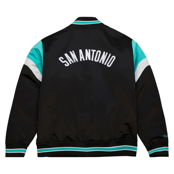 Mitchell and Ness Heavyweight Satin Jacket San Antonio Spurs Men Jackets and Outerwear Mitchell and Ness Heavyweight Satin Jacket San Antonio Spurs Men Jackets and Outerwear
