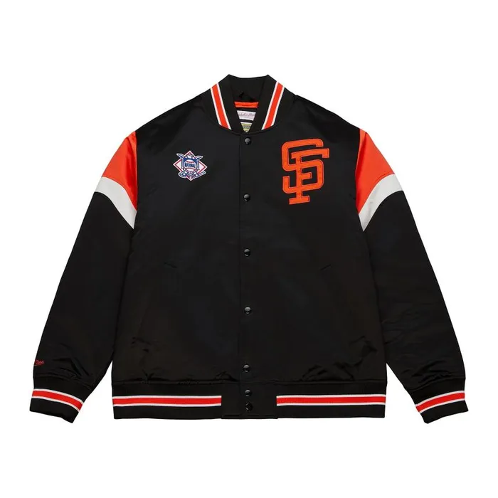 Mitchell and Ness Heavyweight Satin Jacket San Francisco Giants Men Jackets and Outerwear Mitchell and Ness Heavyweight Satin Jacket San Francisco Giants Men Jackets and Outerwear