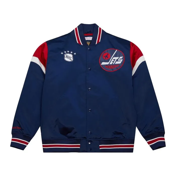 Mitchell and Ness Heavyweight Satin Jacket Winnipeg Jets Men Jackets and Outerwear Mitchell and Ness Heavyweight Satin Jacket Winnipeg Jets Men Jackets and Outerwear