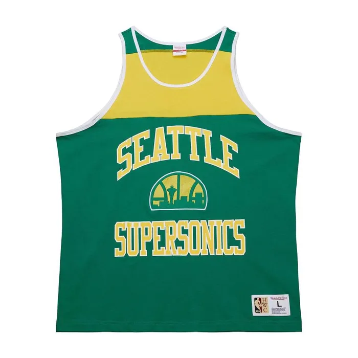 Mitchell and Ness Heritage Color Blocked Tank Top Seattle Supersonics Men TShirts and Tops Mitchell and Ness Heritage Color Blocked Tank Top Seattle Supersonics Men TShirts and Tops